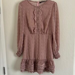 Elegant Pink Lace Dress